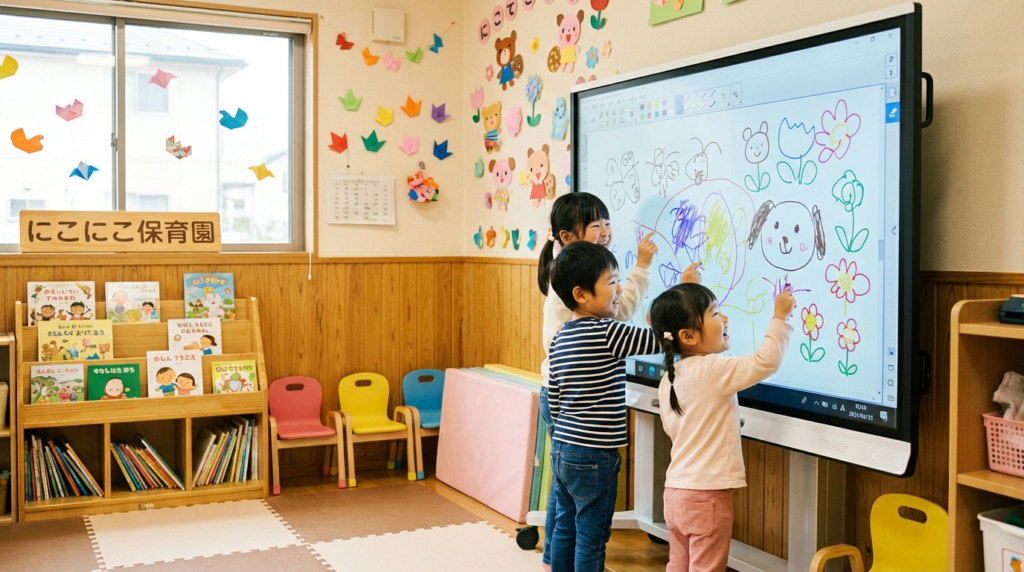 子どもと電子黒板